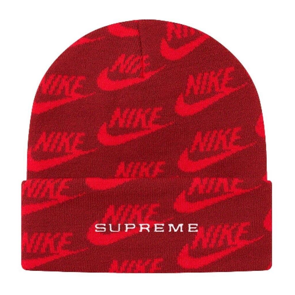Supreme Nike Jacquard Red Beanie. ONE SIZE 	DC4110-657
